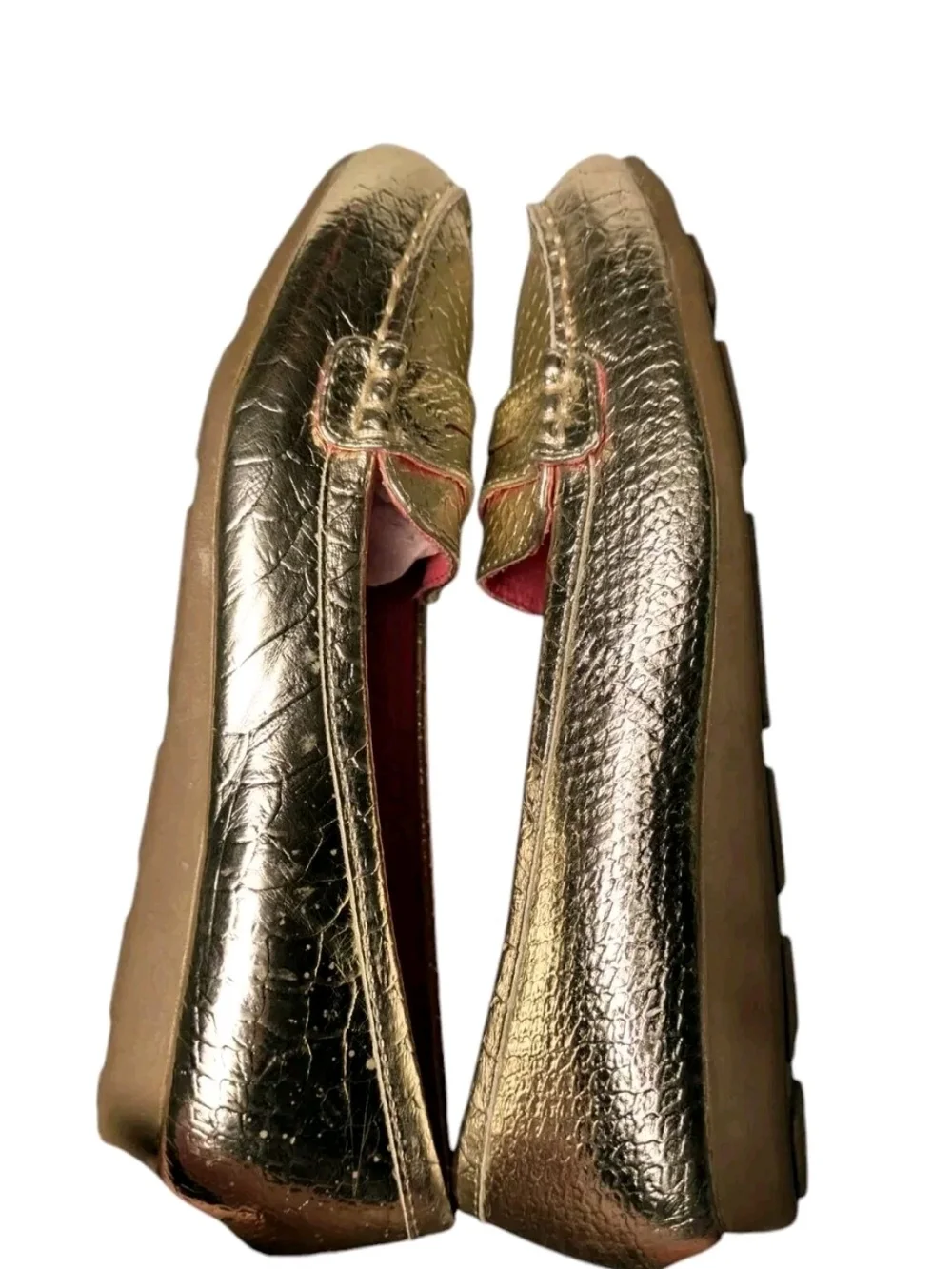 Avon Cushion Walk Gold Loafers Slip On Shoes 9